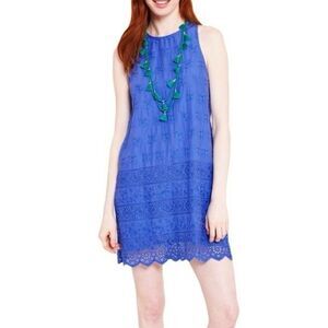 Roberta Roller Rabbit Tata Eyelet Dress Blue Cotton Boho Summer. Sz XS